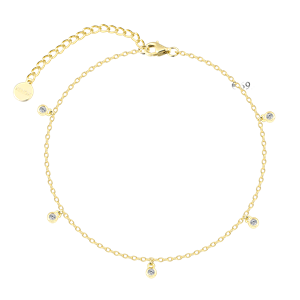 Juwelier Schell 175222 Xenox Fußkettchen mit Steinchen XS10081G
