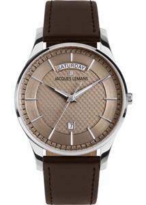 Juwelier Schell 178530 Jacques Lemans Armbanduhr London Silber/Braun 1-2193K