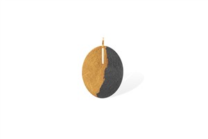 Juwelier Schell 179487 Zaremski Anhänger Scheibe Gold/Schwarz Z723