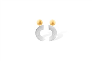 Juwelier Schell 179489 Zaremski Ohrringe Halbscheiben Bicolor Mittel K1819