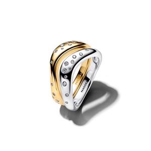 Juwelier Schell 180414 Pandora Ringset Organisch Bicolor 164674C01-54