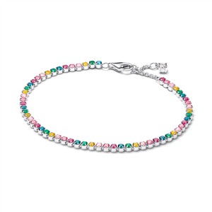 Juwelier Schell 180410 Pandora Tennisarmband Gelb/Rosa/Pink/Hellbau/Grün 593927C03-18