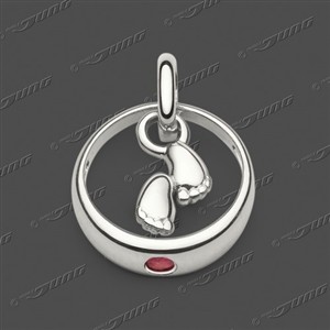 Juwelier Schell 180494 Jung Anhänger Taufring mit Füßchen 50-0002.30