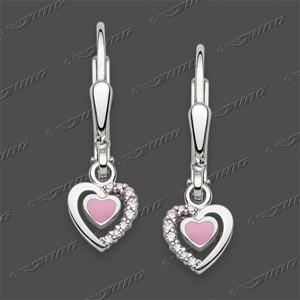 Juwelier Schell 180666 Jung Ohrringe Rosa Herzen 23-0066-4