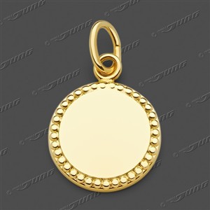 Juwelier Schell 180668 Jung Anhänger Gravurplatte Perlierung Rund 12mm 46-0140