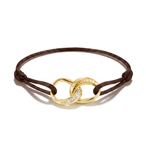Juwelier Schell 180704 Thomas Sabo Jewellery Textilarmband Together braun mit weißem Zirkonia A2236-M03-2-L24V