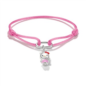Juwelier Schell 180769 Thomas Sabo Charm Club Textilarmband mit Charm Hello Kitty Winkend A2242-M07-9-L24V