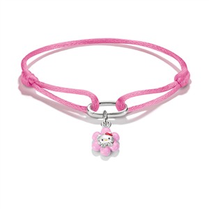 Juwelier Schell 180770 Thomas Sabo Charm Club Textilarmband mit Charm Hello Kitty in Blume A2243-M07-9-L24V