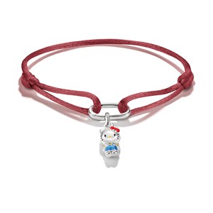 Juwelier Schell 180772 Thomas Sabo Charm Club Textilarmband mit Charm Hello Kitty mit Latzhose A2245-M07-10-L24V