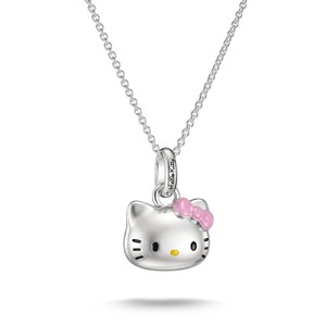 Juwelier Schell 180788 Thomas Sabo Kette mit Anhänger Hello Kitty Köpfchen mit pinker Schleife KE2392-M06-7-L45V
