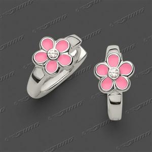 Juwelier Schell 158218 Jung Creolen Blume Rosa 25-0002-4