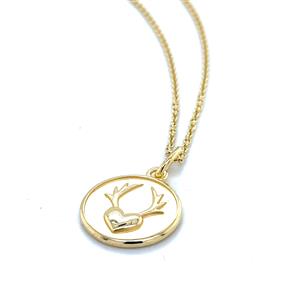 Juwelier Schell 179589 Cuckoowelen Anhänger Yana groß Herzgeweih vergoldet 179589