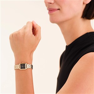 Rosefield Armbanduhr Boxelle Schwarz Kristalle – Bild 4