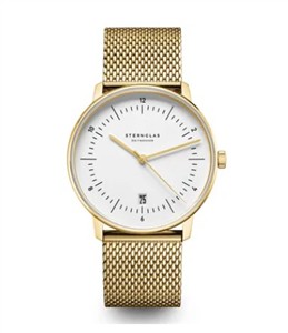 Juwelier Schell 181029 Sternglas Armbanduhr Naos Edition Heritage Milanaise Weiß/Gold S01-NAE02-MI05
