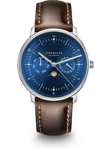 Juwelier Schell 181030 Sternglas Armbanduhr Naos Mondphase Mitternachtsblau/Silber/Bridle S01-NM06-BR03