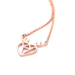 Juwelier Schell 165711 Cuckoowelen Kette modernes Herzgeweih rosé 165711 39/42 R