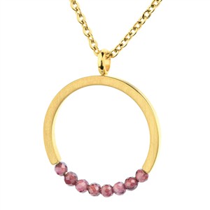 Juwelier Schell 176529 Ernstes Design Anhänger Rund Granat AN1010