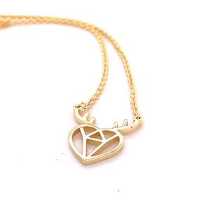 Juwelier Schell 177290 Cuckoowelen Kette modernes Herzgeweih vergoldet 165776 41/44 G