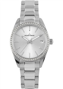 Juwelier Schell 178518 Jacques Lemans Armbanduhr Derby mit Steinbesatz Silber 1-2085.1D