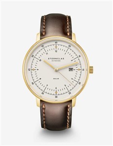 Juwelier Schell 181037 Sternglas Armbanduhr Hamburg Solar Sepia/Gold/Dunkelbraun S01-HS14-BR01