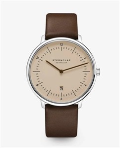 Juwelier Schell 181038 Sternglas Armbanduhr Naos XL Sandbraun/Silber/Dunkelbraun S01-NX54-PR04