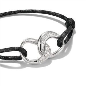 Juwelier Schell 181296 Thomas Sabo Textilarmband Together schwarz mit weißem Zirkonia A2236-051-11-L24V