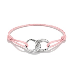 Juwelier Schell 181297 Thomas Sabo Textilarmband Together pink mit weißem Zirkonia A2236-051-9-L24V