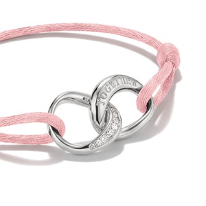 Thomas Sabo Textilarmband Together pink mit weißem Zirkonia – Bild 2