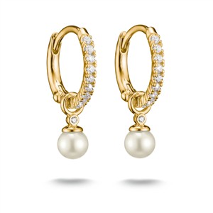 Juwelier Schell 181316 Thomas Sabo Creolen Perle mit weißem Zirkonia CR702-M01-14