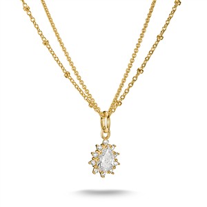 Juwelier Schell 181326 Thomas Sabo Doppelkette mit weißem Zirkonia in Tropfenform KE2294-M01-14-L45V