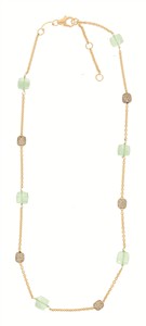 Juwelier Schell 181659 Pesavento Kette Shiny Gelbgold + Polvere Giallo Nardó + Amethyst Grün | Polvere di Sogni WPSCE617